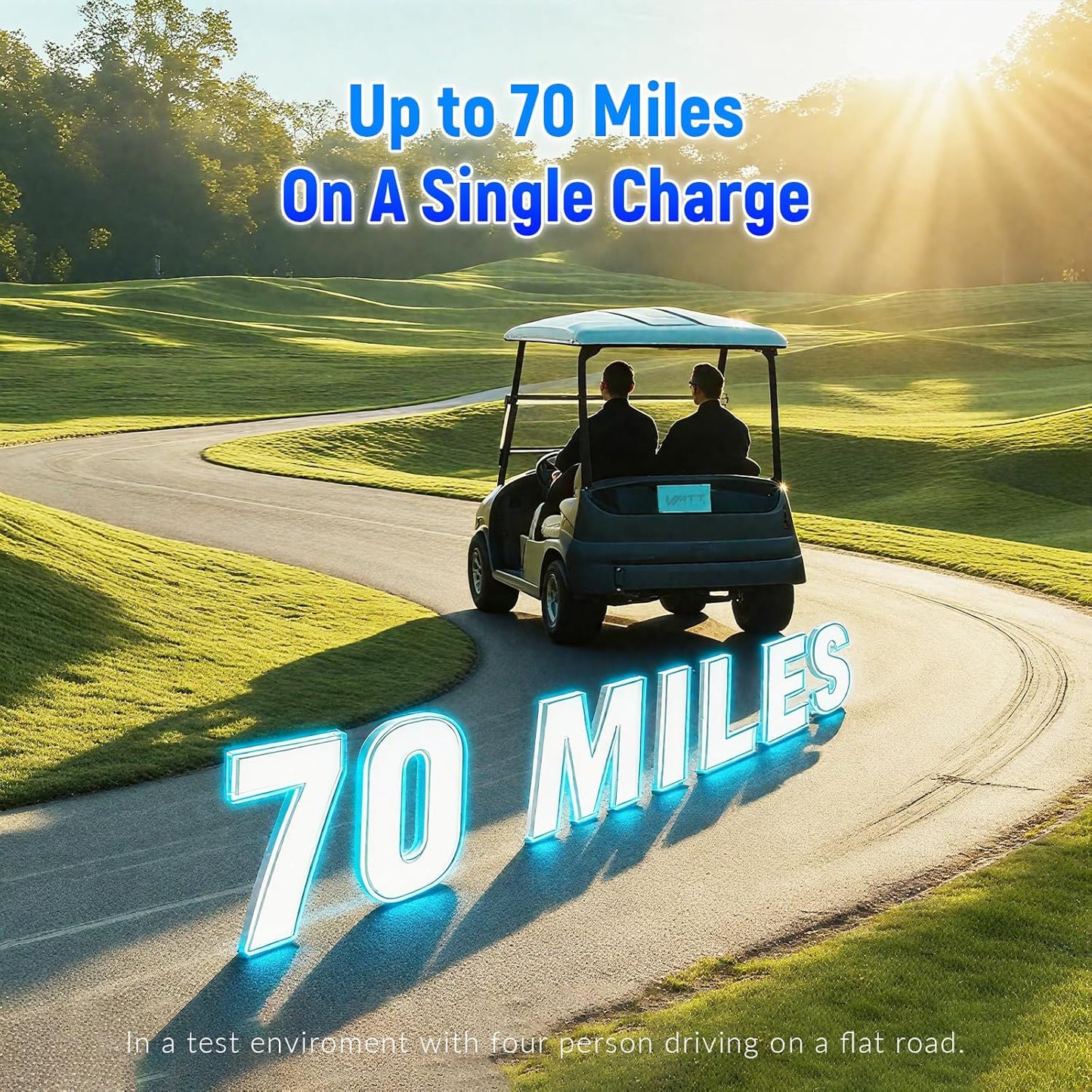 Wattcycle 48V 105Ah Golf Cart Batteries, 48V Lithium Battery 250A BMS, IP65 Waterproof Marine Batteries, LiFePO4 Battery 15000+ Deep Cycles, Built-in Bluetooth, Perfect for Home Energy, RV, Solar