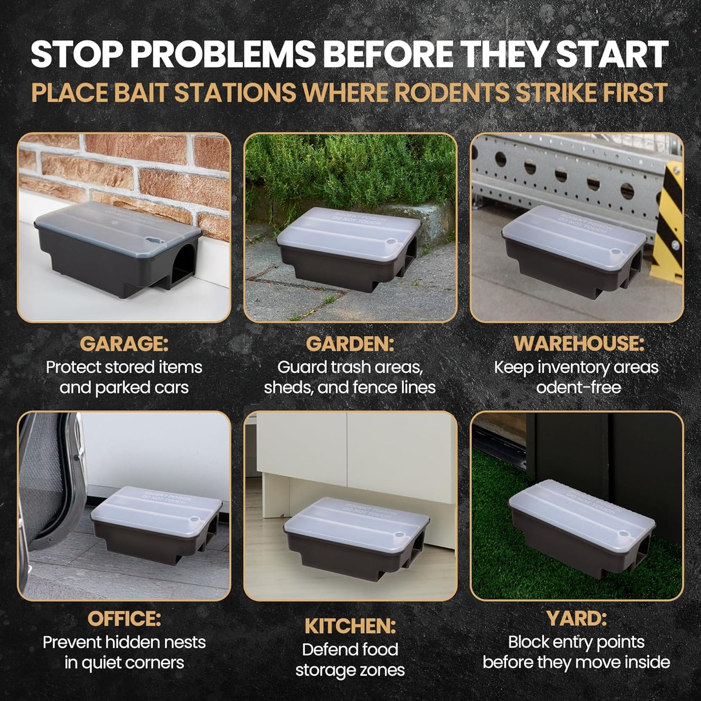 Professional Rat & Mouse Bait Station – 2 Lockable Weather-Resistant Rat Trap Boxes with Clear Lid & Dual Entry – Reusable Rodent Control (Bait Not Included)