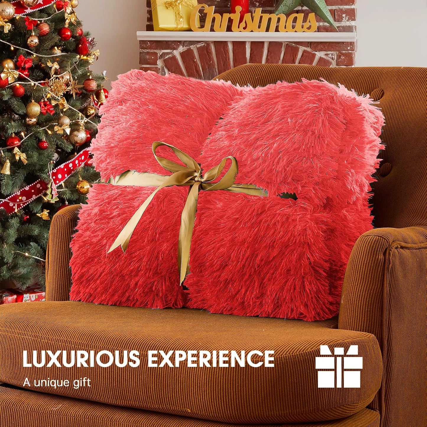 Heated Electric Blanket Twin,Warm Winter Birthday Gifts for Women Her Grandma–Faux Fur with Soft Sherpa,10 Heat Settings,5 Time Settings with Fast Heating, 62x84, Ruby Wine