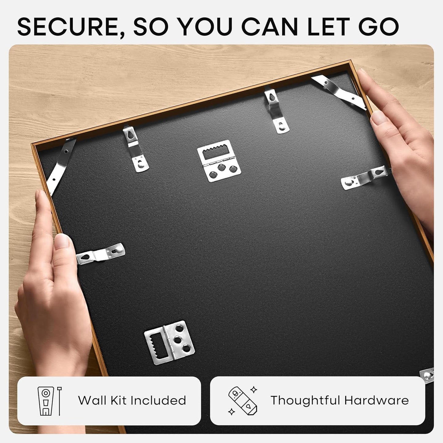 Homeforia Picture 16x20 Bronze Frame, High End Metal 16x20 Brass Poster Frames with Mat 11x14 for Photo, 16 x 20 Frame Matted to 11 by 14 Print, 20x16 Hanging Frames, Tempered Glass, Wall Kit, Set of 1