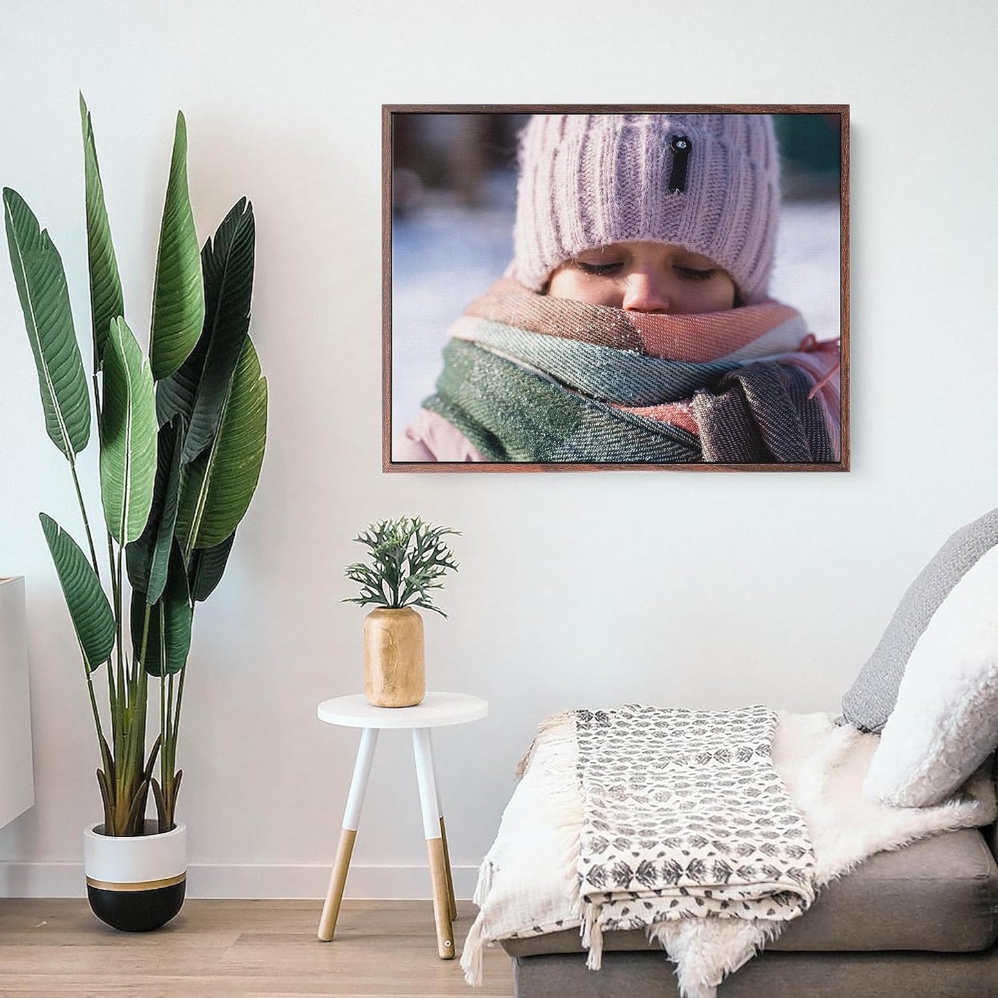 P&L ART. Personalized Custom Canvas Prints: Photo On Canvas Transform Your Photos into Stunning Framed Wall Art Digitally Printed Photo To Canvas Ideal for Home Decor Gifts Keepsakes Walnut 12X16