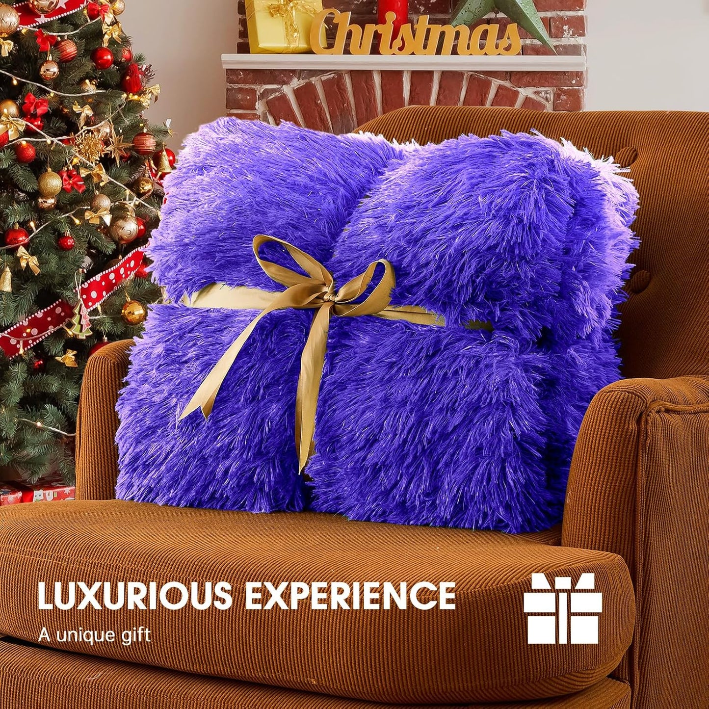 Heated Electric Blanket Throw,Warm Winter Birthday Gifts for Women Her Grandma-Faux Fur with Soft Sherpa,10 Heat Settings,5 Time Settings with Fast Heating, 50x60, Sunset Purple
