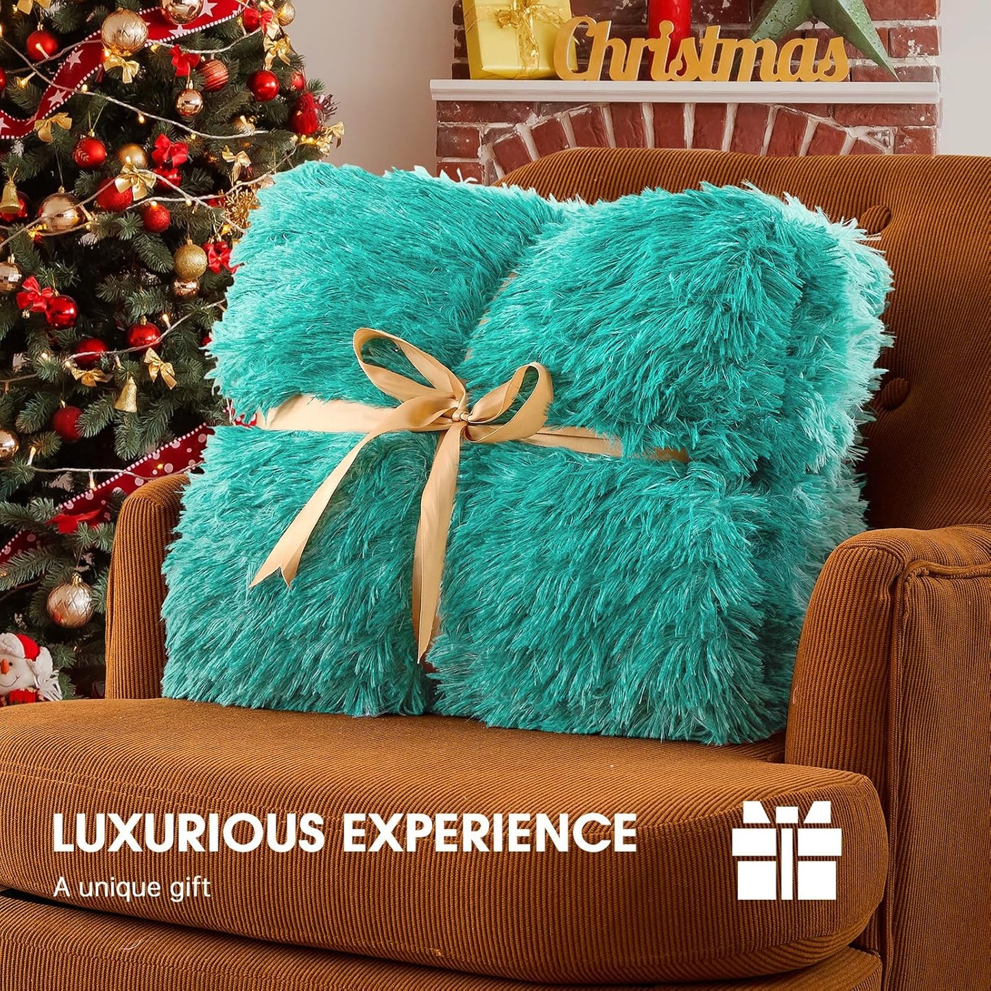 Heated Electric Blanket Throw–Faux Fur with Soft Thick Sherpa,Warm Winter Birthday Gifts for Women Grandma10 Heat Settings,5 Time Settings with Fast Heating, 50x60, Forest Mist