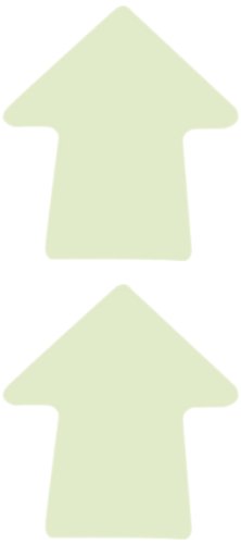 ProTapes Pro Glow Arrows Glow In The Dark Phosphorescent Vinyl Tape, Directional Arrows, 3" Height, 15 mils Thick (6 Bags; 150 Arrows)