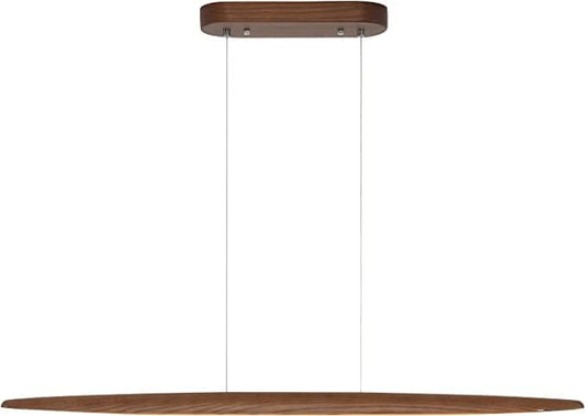 71" Wood Linear Pendant Light Wood Linear Dinning Room Light Island Lights LED Dimmable Chandelier 40w for Dining Room Billiard & Pool Table Walnut Color