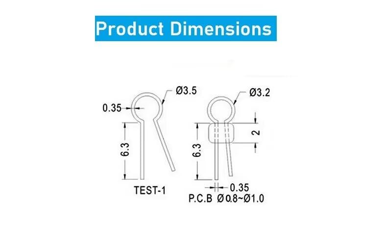 Blue PCB Gold-Plated Ceramic Test Points 1000 PCS for Circuit Board Testing