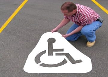 Small Handicap Parking Stencil | Part#: 10000571 | 26.5" W x 30" H | Flexible and Durable 1/8" PolyTough Lifetime | Made in USA