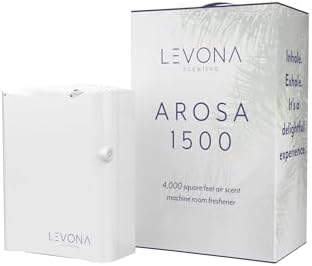 Levona Scent Waterless Diffuser - Essential Oil Aroma Smart Plug-in, Portable Machine for Whole House & Large Spaces, LCD, HVAC, With Cleaning Cloth, Covers 4000 sqft - Arosa 1500 (Scent Not Included)