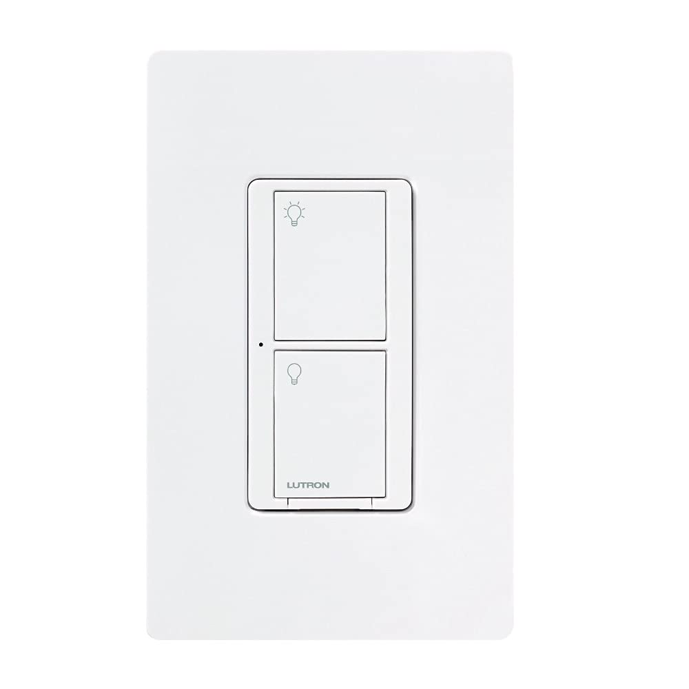 Lutron Caseta Original Smart Light Switch (Lutron Smart Hub Required), for Home, LED Lights, and Fans, 6 Amp, Single-Pole/3-Way, Neutral Required, PD-6ANS-WH, White, 4-Pack