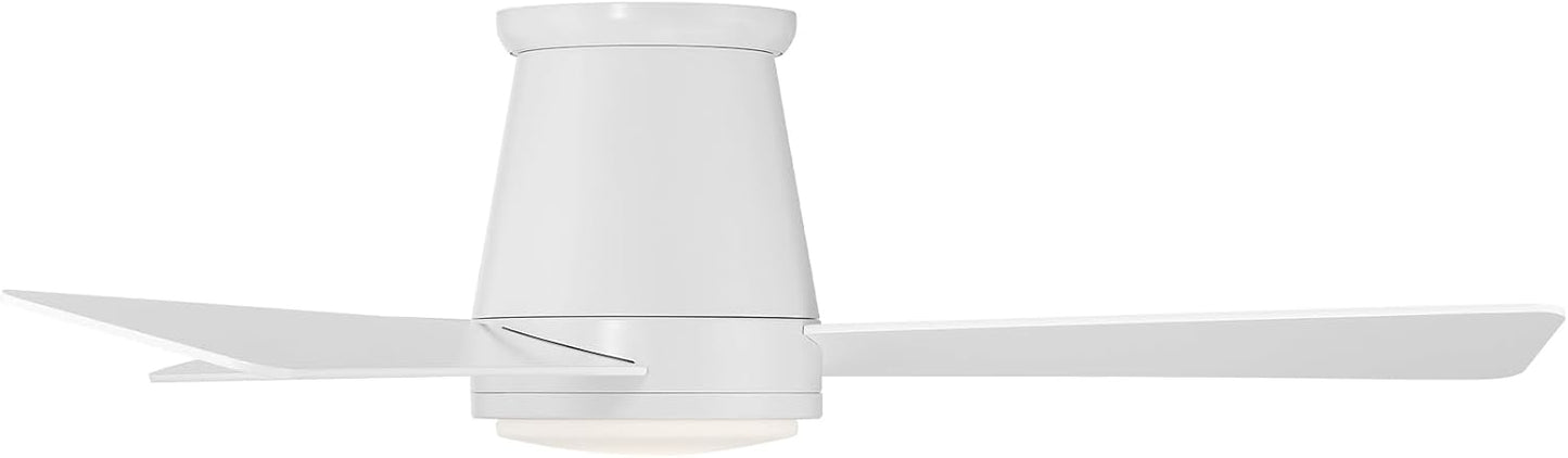 WAC Lighting Hug 3-Blade Aluminum Smart Flush Mount Ceiling Fan in Matte White