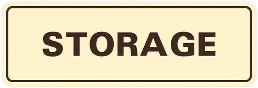 Standard STORAGE Door/Wall Sign - Ivory/Dark Brown - Medium (5 Pack)