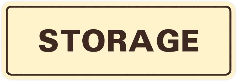 Standard STORAGE Door/Wall Sign - Ivory/Dark Brown - Medium (10 Pack)