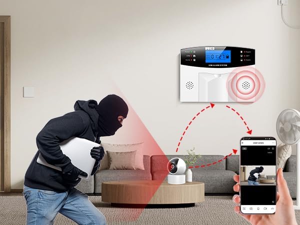 YBJ12-Piece Alarm System — Wireless Smart Home Security System | Supports 99+ Wireless Zones | Easy Installation | Mobile App Control | Compatible with Surveillance Systems | Alexa Compatible