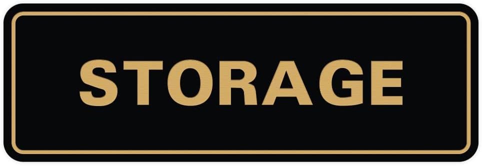 Standard STORAGE Door/Wall Sign - Black - Large (2 Pack)