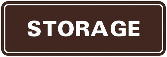 Standard STORAGE Door/Wall Sign - Dark Brown - Large (5 Pack)