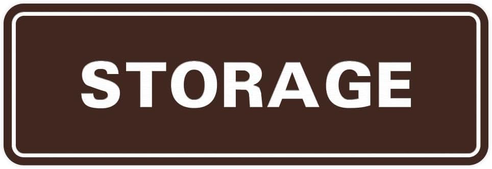 Standard STORAGE Door/Wall Sign - Dark Brown - Small (10 Pack)