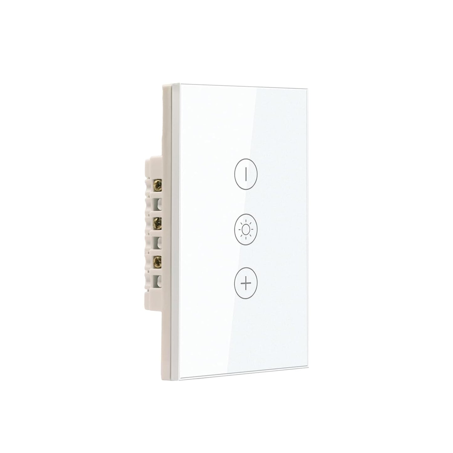 Smart Dimmer Switch Neutral Wire Required, 2.4GHz WiFi Dimmer Light Switch with Remote Voice Control, Tempered Glass Panel, Compatible with Alexa and Google Home, White WiFi Dimmer