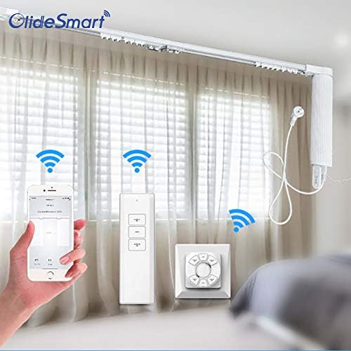 OlideSmart DIY WiFi Smart Automatic Curtain Motor Track System, Automatic Curtain Motor, Blinds Tracks, Length can be Customized (White, 5.2m)