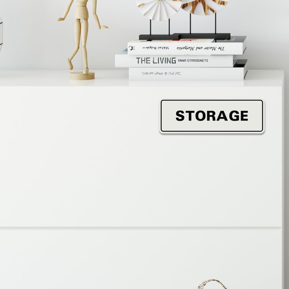 Standard STORAGE Door/Wall Sign - Brushed Gold - Medium (5 Pack)