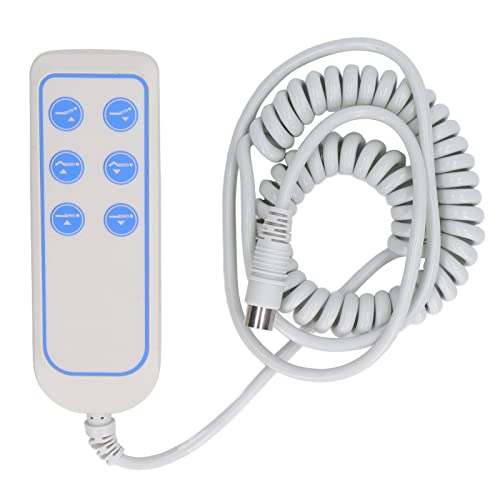 6-Button Lifting Bed Remote Control Hand Controller with 8-Pin Extension Cord for Lifting Chair and Electric Sofa