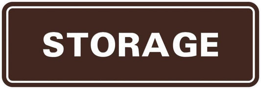 Standard STORAGE Door/Wall Sign - Dark Brown - Small (1 Pack)