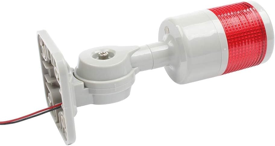 Led Signal Tower Stack Industrial Signal Warning Lights, Column Tower Lamp Andon Lights with Rotatable Base,Steady Flashing Light Switchable,110V 220V AC(1-Layer, with Buzzer)