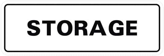 Standard STORAGE Door/Wall Sign - White - Medium (5 Pack)