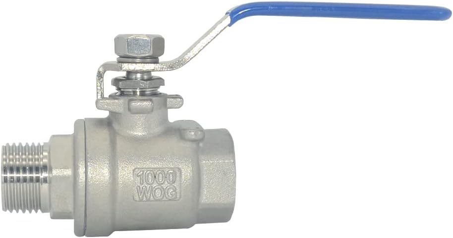 DAN SPEED 1/2 Inch Male x Female NPT Ball Valve S304 Stainless Steel,Full Port Heavy Duty for Water, Oil, and Gas,1000WOG (1/2 inch)