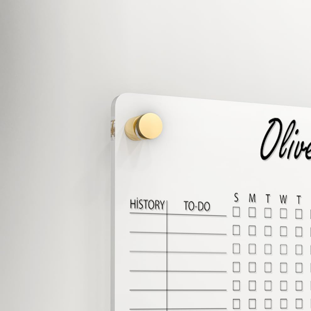 Personalized Acrylic Habit Tracker | Dry Erase Weekly Checklist & Notes Board | 5mm Clear Wall-Mounted To-Do List & Productivity Planner | Home, Office, Couples, Partners | (18"x14")