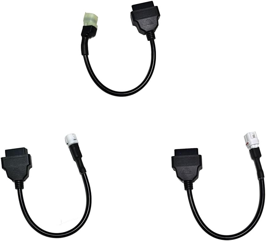 OBD2 Adapter Cable Fits for Yamaha Kline ATVs Honda and More Motorcycles, 3/4Pin to 16Pin OBD2 Diagnostic Adapter Cable Works with All OBDII Scanner