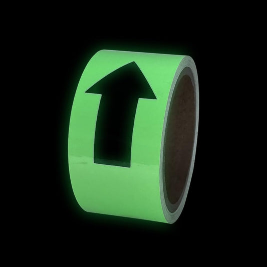 Arrow Glow in The Dark Tape - 15 Ft x 2 in - Rechargeable Glow Tape in The Dark - Safety Warning Tape, Night Decorations, and Home Marking (BlackDarrow)