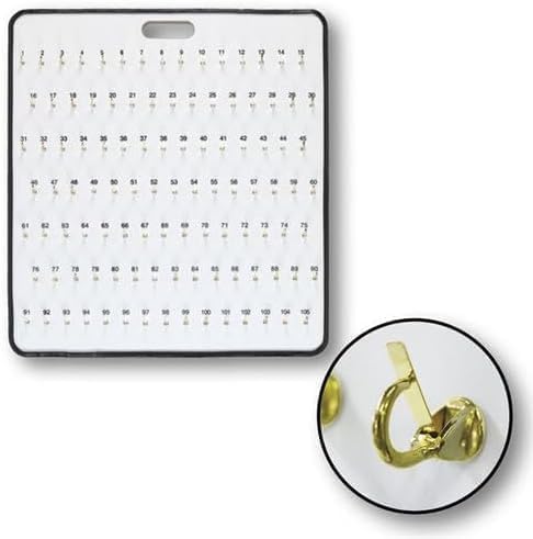 MICRO TEC Masonite Key Holder Wall Mount with 32 Spring-Lock Hooks 13-1/2" × 20" – Wall Mounted Key Organizer Board with Metal Trim and Handle – Dealership, Office, Garage Key Rack Cabinet - Pack of 1