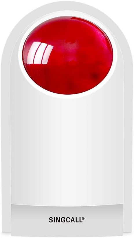 Strobe Siren Panic Alarm Button Siren Alarm with Light for Home Caring Loud Outdoor SOS Alert System 2 Red Flashing Siren and 4 Emergency Button for Store Hotel Jewelry Shop Security