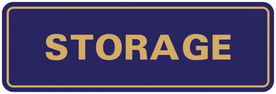 Standard STORAGE Door/Wall Sign - Blue/Gold - Medium (5 Pack)