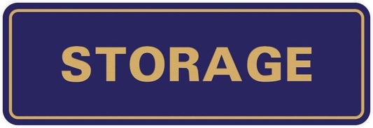 Standard STORAGE Door/Wall Sign - Blue/Gold - Medium (5 Pack)