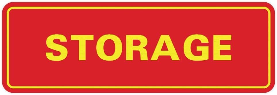 Standard STORAGE Door/Wall Sign - Red/Yellow - Small (5 Pack)