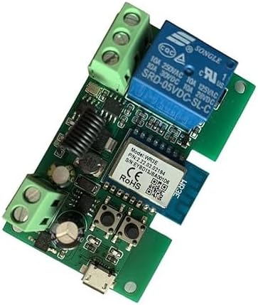 Tuya 1CH Smart Life WiFi Momentary Inching Relay Self-Locking Switch Module,DC 7-32V/USB 5V WiFi RF Bluetooth Relay,DIY Smart Home,Compatible with Alexa Goolge Home