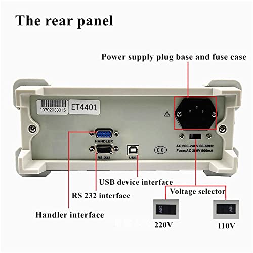 Desktop LCR Meter inductance Tester 10~100KHz Continuously Adjustable; 1Hz Step; Support SCPI; (4510, Grey, 3)