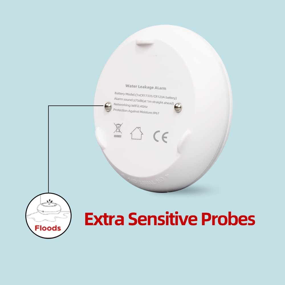 Heiman Water Leak Detectors 3 Packs for Home, Wi-Fi Smart Water Sensor Alarm, 75 dB Water Flooding Alerts and App Remote Notifications, Leak and Drip Detectors for Basement, Kitchen, Laundry, Bathroom