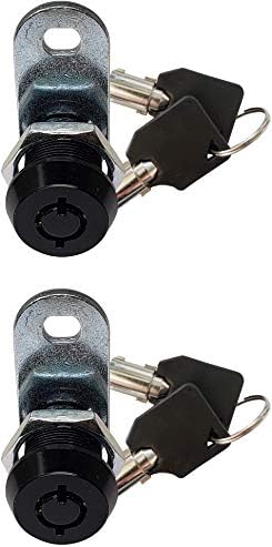 Admiral Locks Tubular Cam Lock, Keyed Alike Removable Key RV Compartment Storage Lock Cabinet Locks (Black Pack of 2, 5/8" 180°)