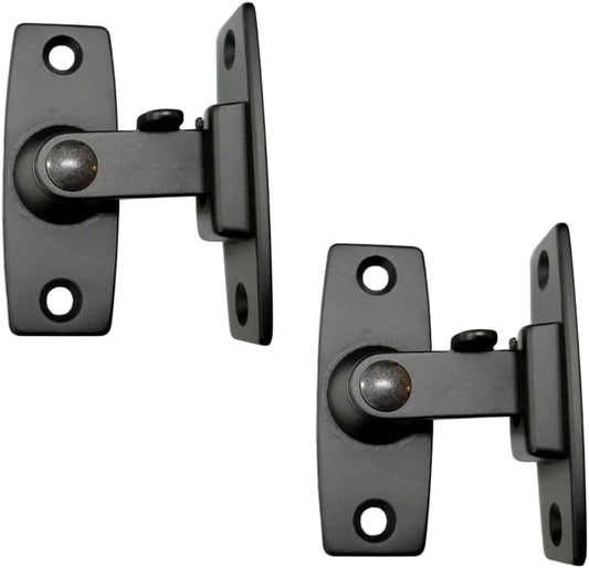 QCAA 2.5" Heavy Forged Solid Brass Door Latch, 90 Degree Right Angle Door Latch Buckle for Doors & Windows, Matte Black, 2Pack, Made in Taiwan