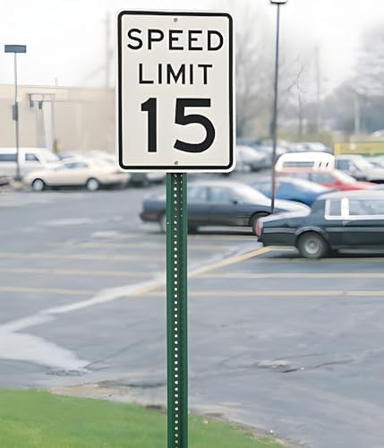 U-Channel Sign Post/Delineator Post, 6-Foot Green Painted, 1.12 lb/ft Steel, Pre-Drilled Holes (3 Pack)
