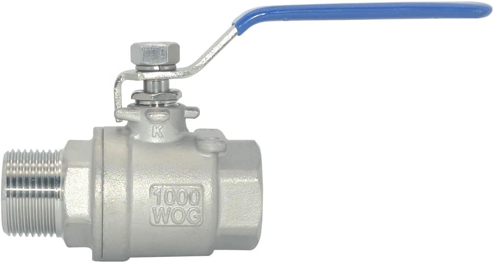 DAN SPEED 3/4 Inch Male x Female NPT Ball Valve S304 Stainless Steel,Full Port Heavy Duty for Water, Oil, and Gas,1000WOG (3/4 inch)