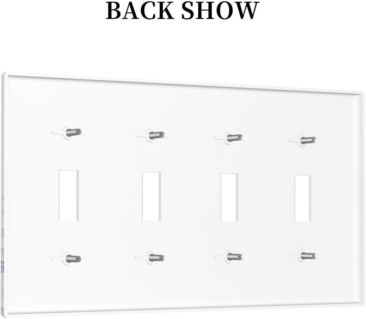 Light Switch Covers Purple Floral Lilac Watercolor Flower Leaves Butterfly Wildflower Quad Toggle 4 Gang Wall Plate Electrical Faceplate Decorative Switch Plates for Bedroom Home Decor