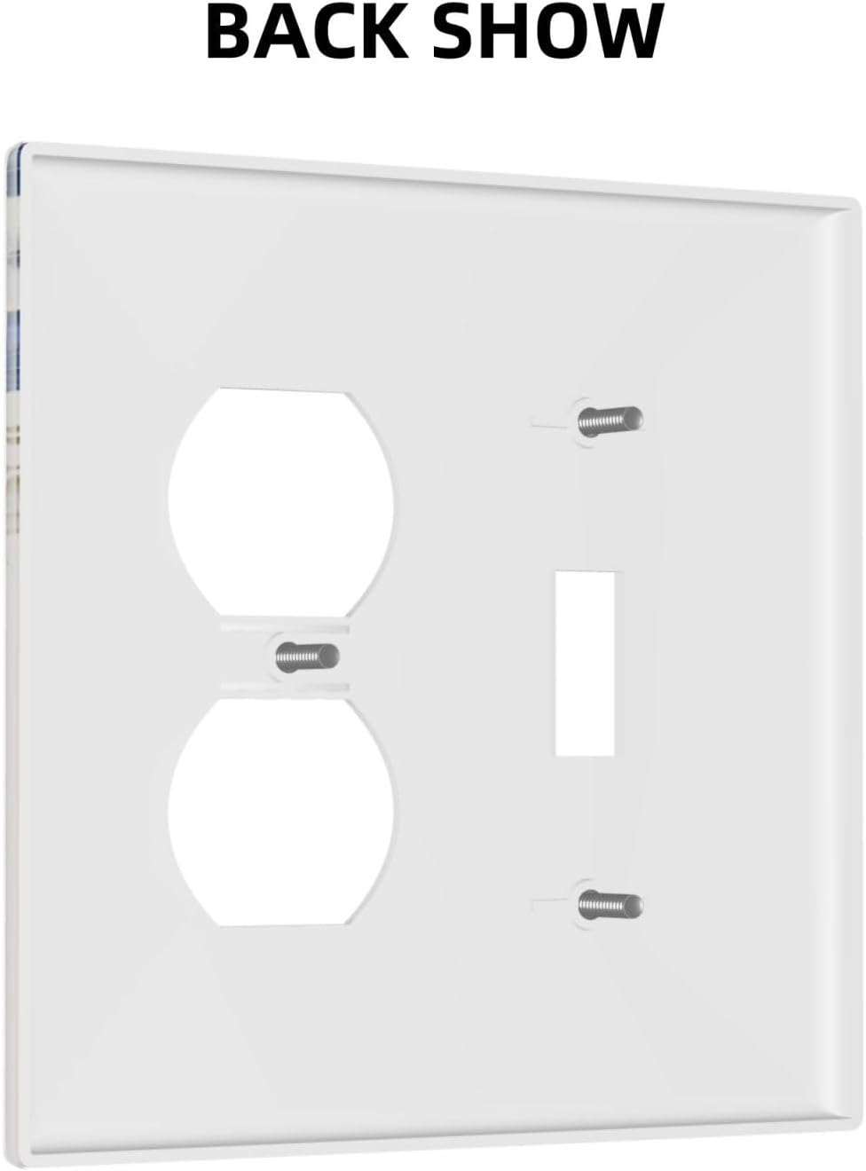 Decorative Outlet Covers Rustic Blue White Flowers Floral Penoy 2 Gang Wall Plate Cover Single Toggle Duplex Combo Two Switch Light Switch Cover Plate Jumbo Face Plate