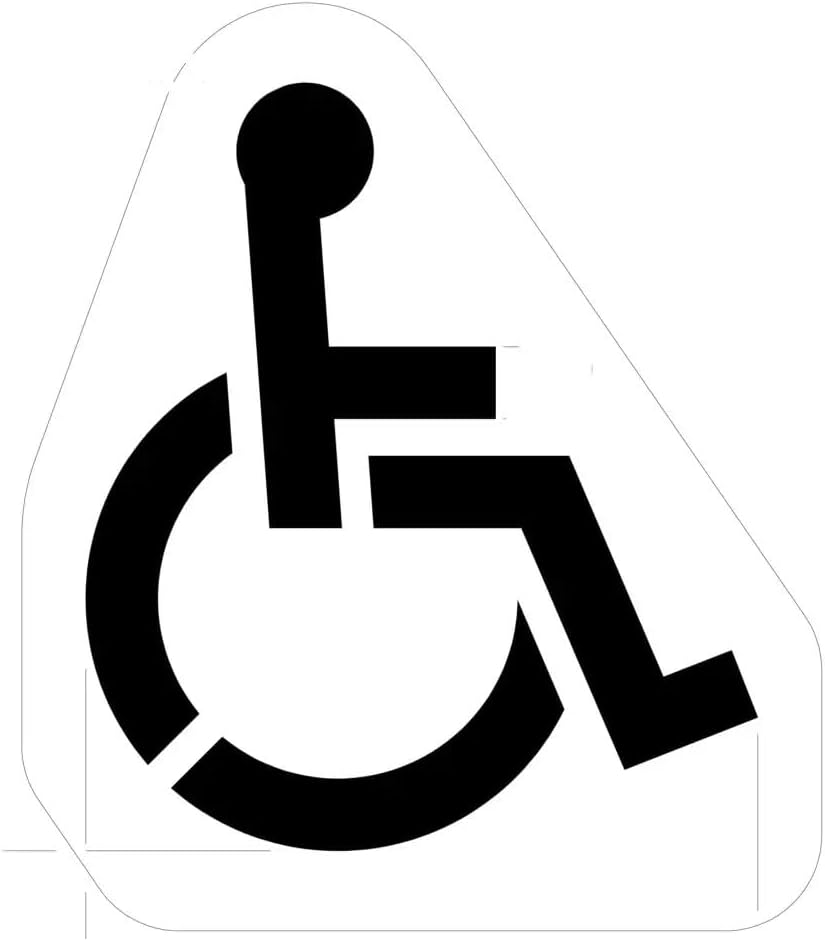 Medium Handicap Parking Stencil | Part#: 10005209 | 34.5" W x 39" H | Flexible and Durable 1/8" PolyTough Lifetime | Made in USA