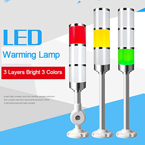 Led Warning Lamp Aluminum Led 3 Color Indicator Light 3W 110-220V Workshop Machine Signal Buzzer Stack Tower Light Alarm (110V)