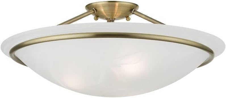 Livex Lighting 4825-91 Newburgh 3-Light Ceiling Mount, Brushed Nickel