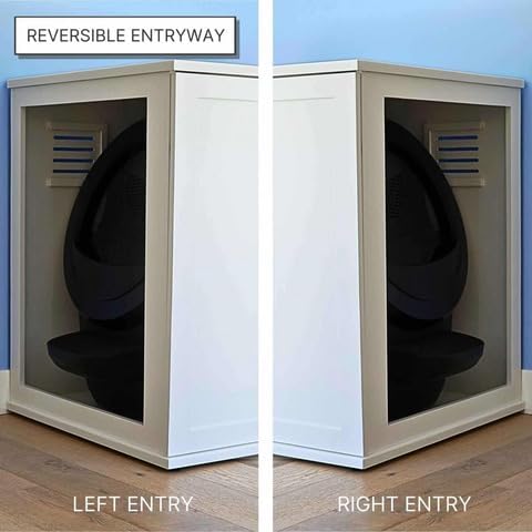 THE REFINED FELINE Refined Self-Cleaning Litter Box Cabinet, Wooden Cat Litter Box Enclosure for Automatic Litter Boxes, Dark Espresso, Cottage.