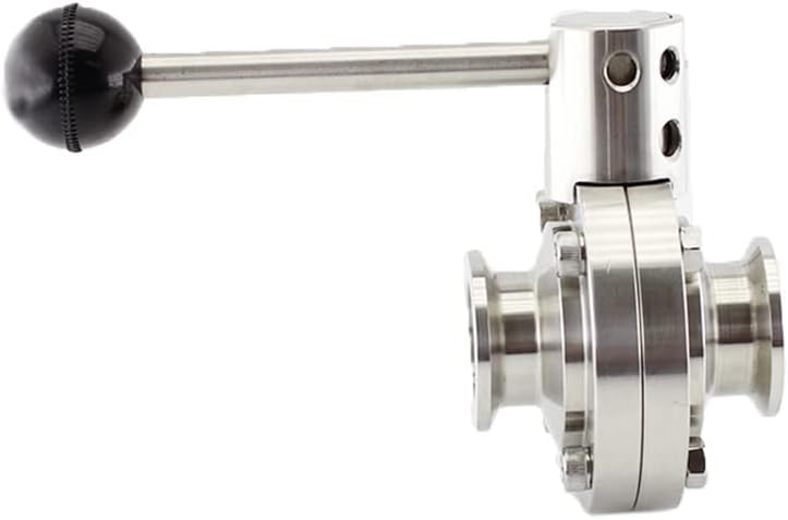 SHERICH KF40 Vacuum Butterfly Valve, Stainless Steel 304 Three-clamp Butterfly Valve with Handle and Silicone (KF40)
